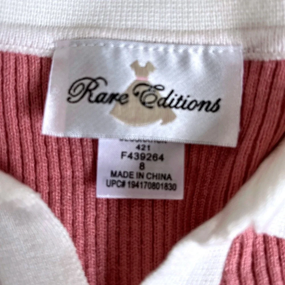 Rare Editions Girls Blush Pink Ribbed Knit Long Sleeve Sweater Dress‎ Size 8 NWT